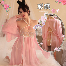 情趣内衣女性感古风制服刺绣网纱纯欲汉服国潮风雪纺激情套装8603