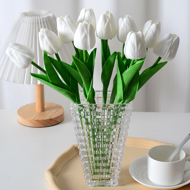 Simulation Tulip Mini Pu Artificial Flower Home Decoration Cross-Border Fake Flower for Wedding Artificial Flowers Factory Wholesale