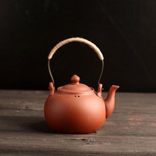 批发潮州红泥茶壶烧水壶手工粗陶茶具煮水壶煮茶陶壶提梁壶厂家