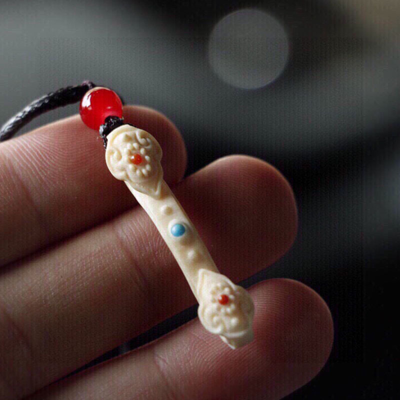 猛犸象牙如意吊坠事事如意锁骨链送女友家人朋友佳品配精美礼盒