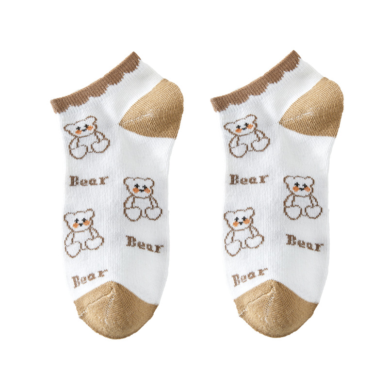 Women's Brown Socks Summer New Low Top Socks Women's Cute Japanese Style Socks Thin Low Top Women's Short Socks