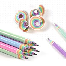 铅笔小学生彩虹纸质儿童写字绘画幼儿园学习用品批发无铅毒厂家