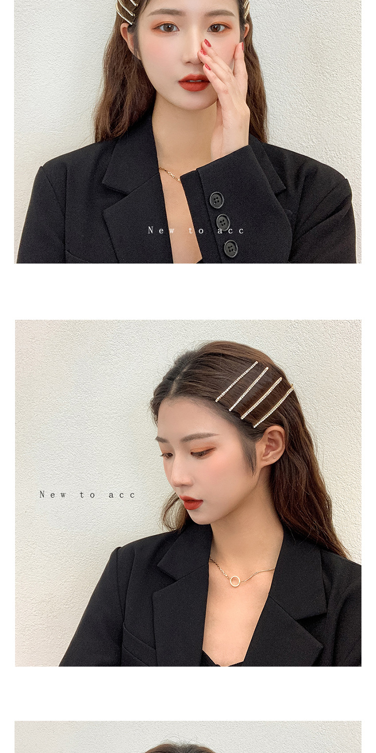 金智妮jennie同款发卡一字水钻发夹少女韩国边夹侧边刘海夹子头饰