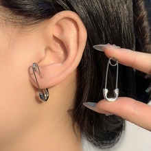 S925银针韩国简约曲别针耳环冷淡风轻奢小众气质高级设计耳钉耳饰