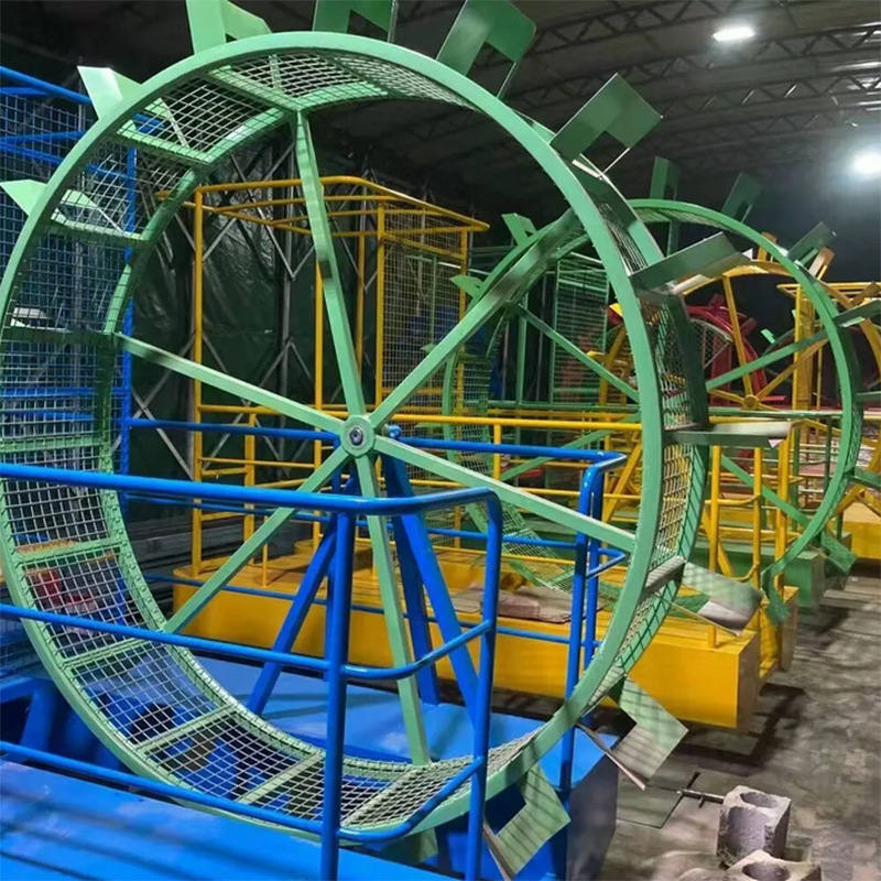 景区户外网红无动力脚踏船水上步行滚筒亲子互动设备游乐设施