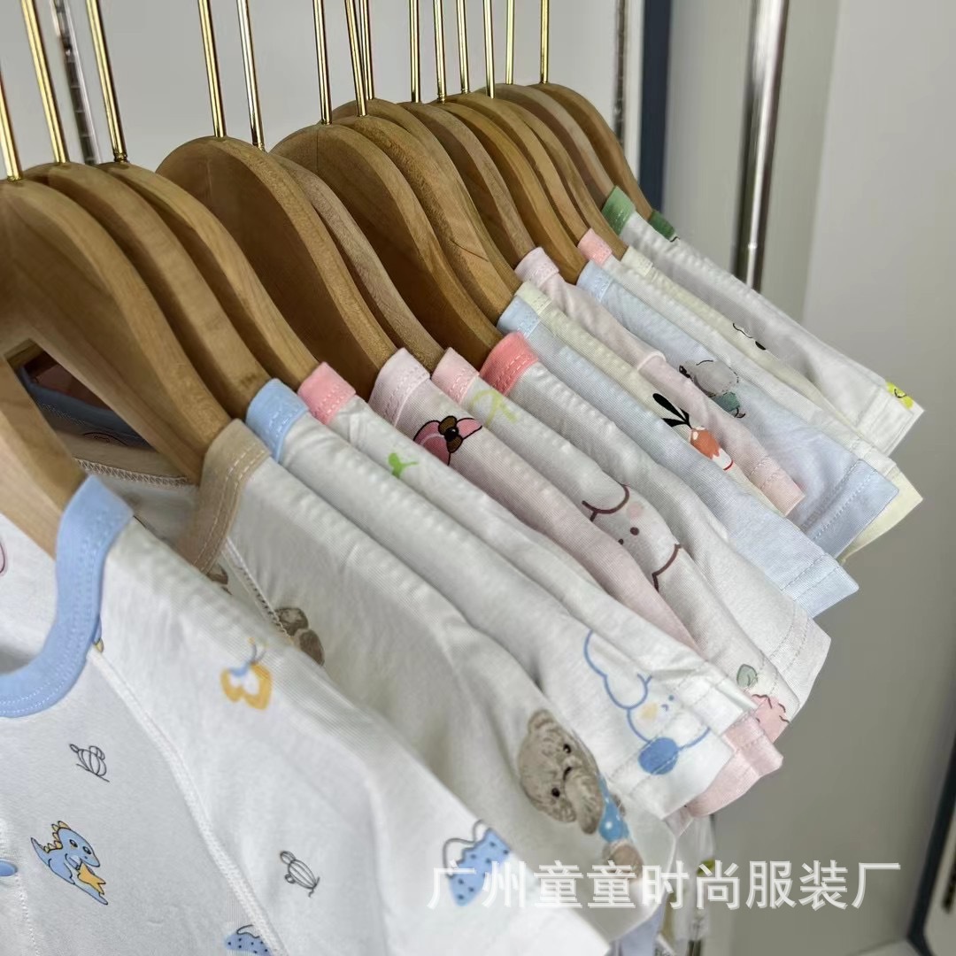 福禧乐乐 奶茶小猪 芒果比比 夏季婴童爬爬服 品牌折扣童装货源