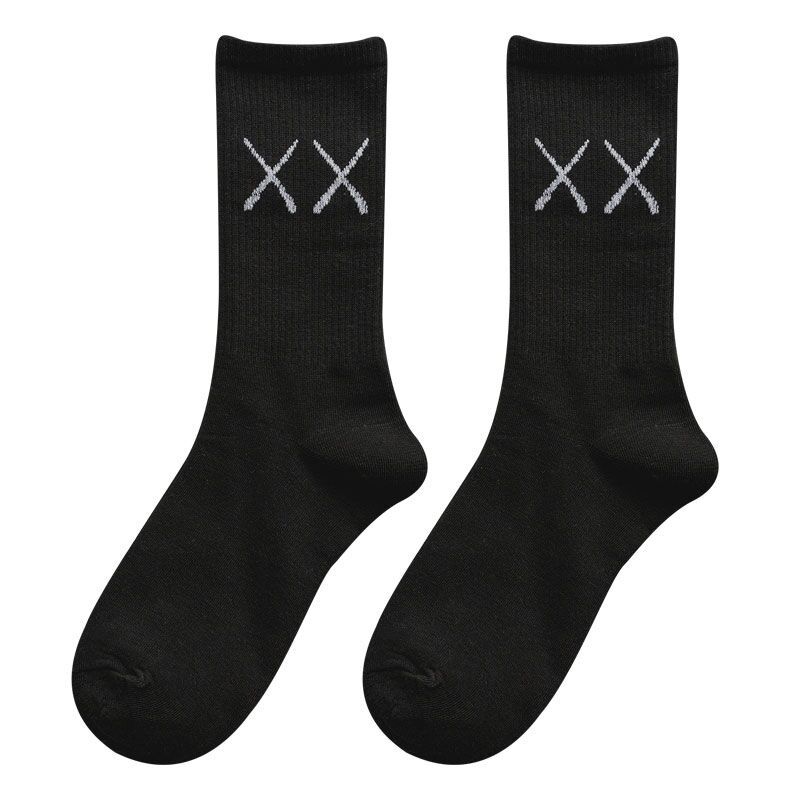 Black White and Gray Socks Wholesale Cotton Socks Short Socks Autumn and Winter Breathable Sweat Absorbing Deodorant Cotton Men's and Women's Mid-Calf Socks Long Socks