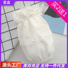 袖套女短款白色秋冬蕾丝防污护袖韩版学生羽绒服工作成人办公套袖