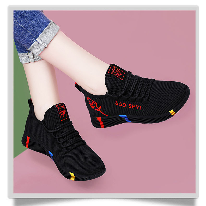 One Piece Dropshipping Old Beijing Cloth Shoes New Sports Shoes Women's Lace up Canvas Shoes Comfortable Lightweight Sneakers