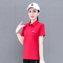 冰丝polo衫短袖女t恤夏季2024新款洋气中年女装速干翻领运动上衣T