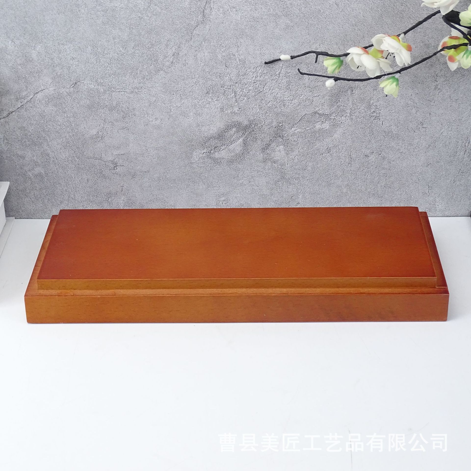 木质底座黑胡桃木橡木榉木制底座桌面摆件底座简约长方形木质底座