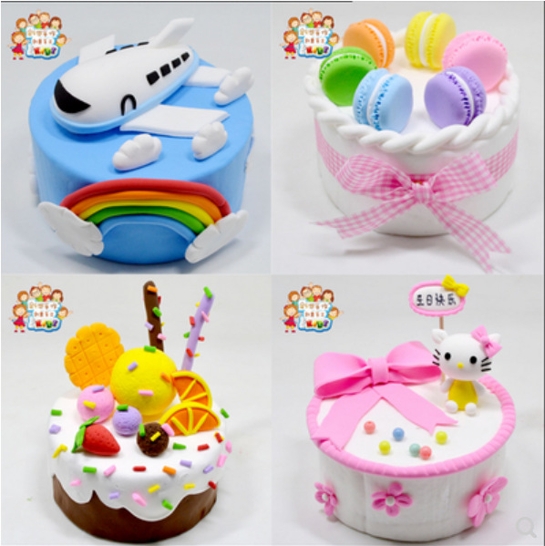 儿童节礼物双层蛋糕材料包彩泥超轻粘土手工制作diy儿园作业套装