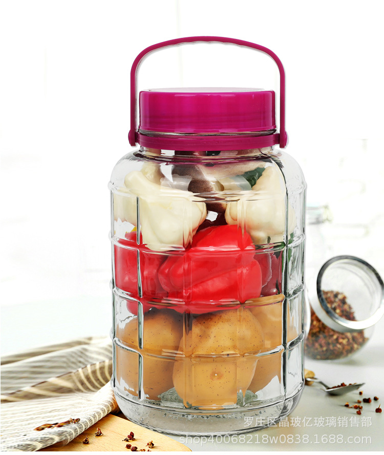 晶玻亿厂家批发方格泡酒瓶梅酒瓶泡菜坛储物罐