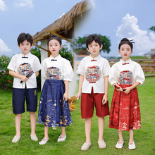 六一儿童演出汉服小学生运动会大合唱幼儿园新中国风男女童马面裙