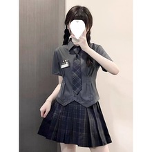 JK制服衬衫中性/男女均可短袖夏季甜美白色衬衣学院风辣妹套装韩