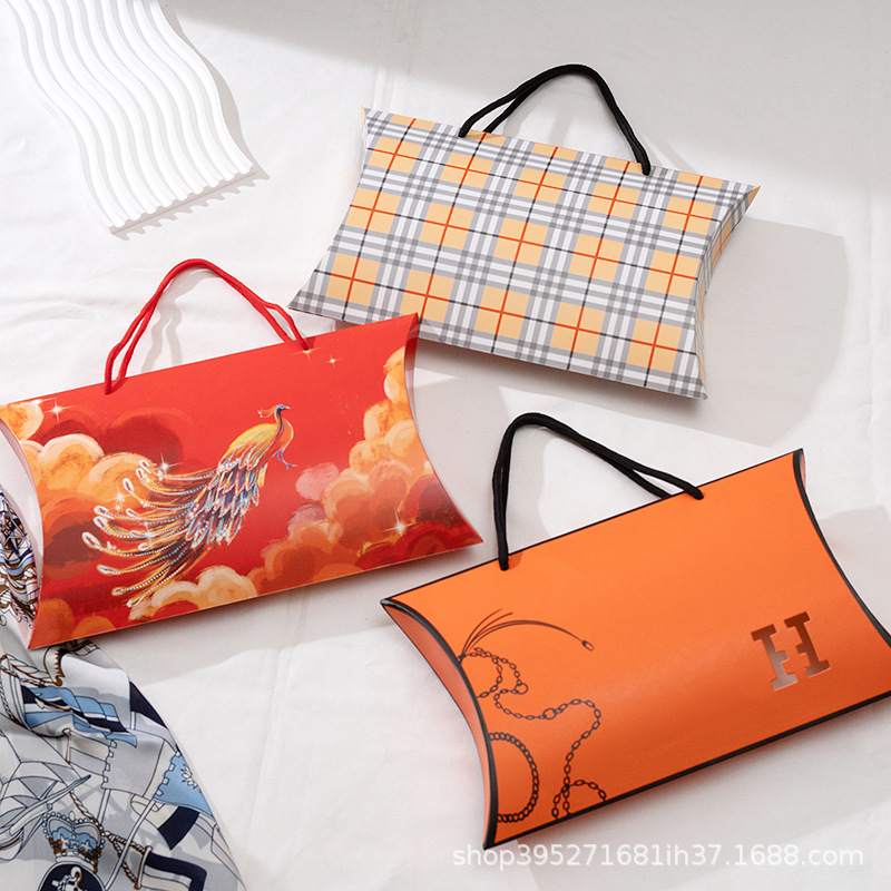 新品现货丝巾围巾礼品包装盒国潮伴手礼毛巾中国风手提盒加印logo