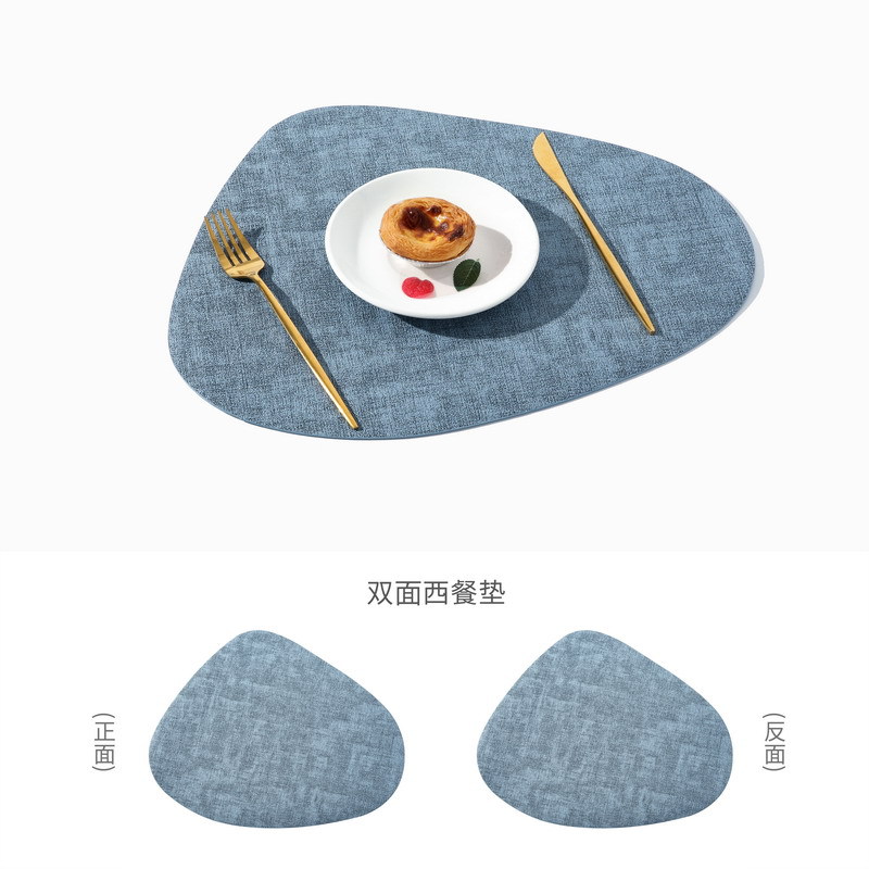 Nordic Cross-Border Water Drop Cloth Pattern Leather Placemat Pvc Insulated Dining Table Mat Restaurant Hotel Western-Style Placemat Waterproof Coasters