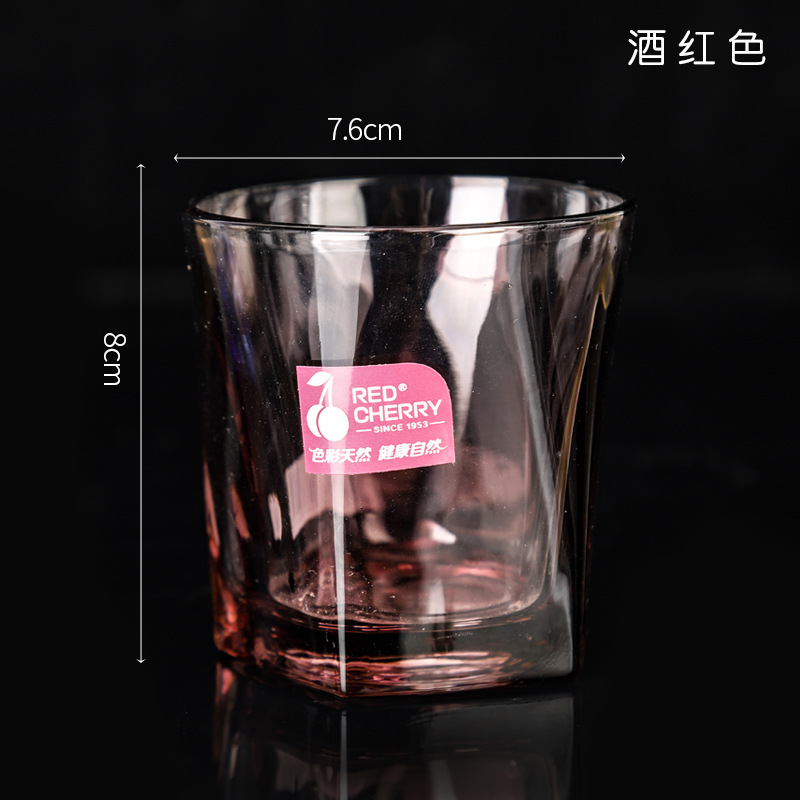Factory in Stock Household Fashion Color Wine Glass Tea Soda Lime Glass Cup Mcluer Music Flower Cup Wholesale