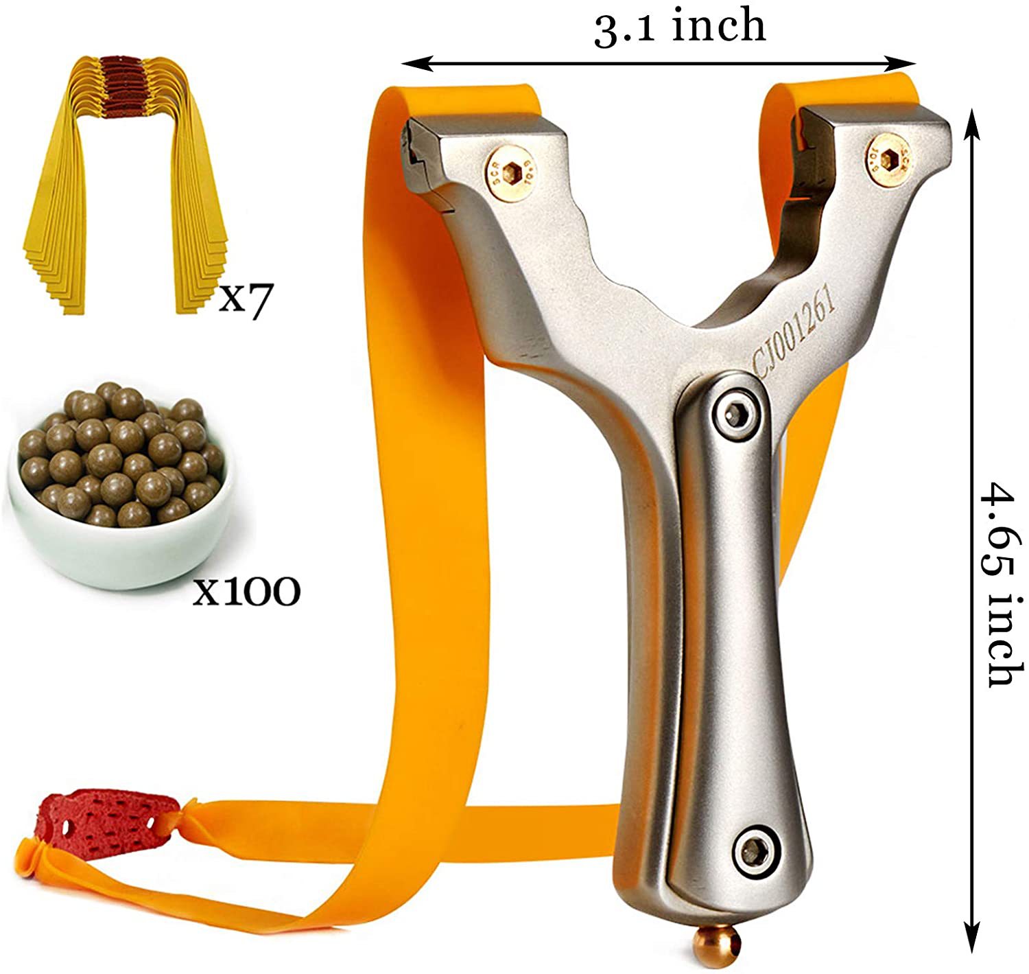 跨境吃鸡扁皮弹弓精准不锈钢快压弹弓户外竞技重型弹弓98k弹弓