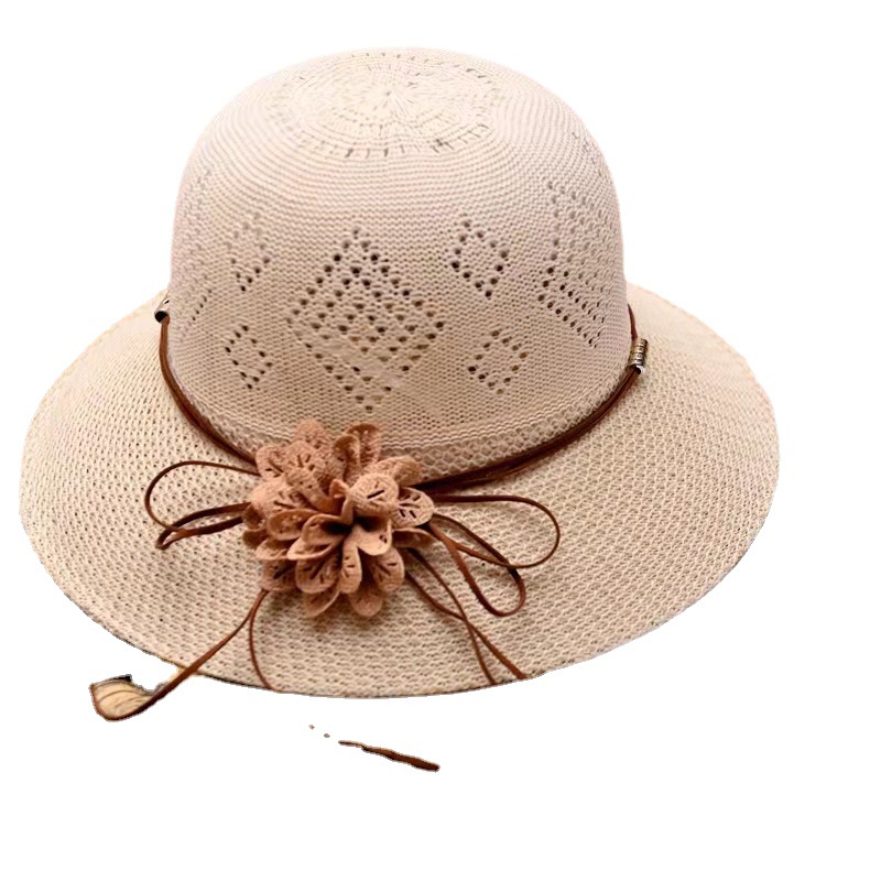 New Summer Women's Outdoor Sunshade Flower Straw Hat Sun Protection Hat Summer Beach Hat Fashion Summer Hat
