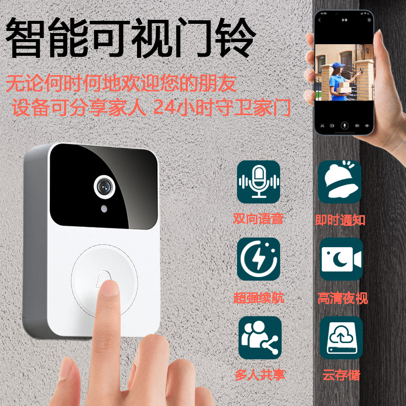 cross-border intelligent visual doorbell h5 wireless remote home monitoring two-way voice intercom with ding dong wifi doorbell