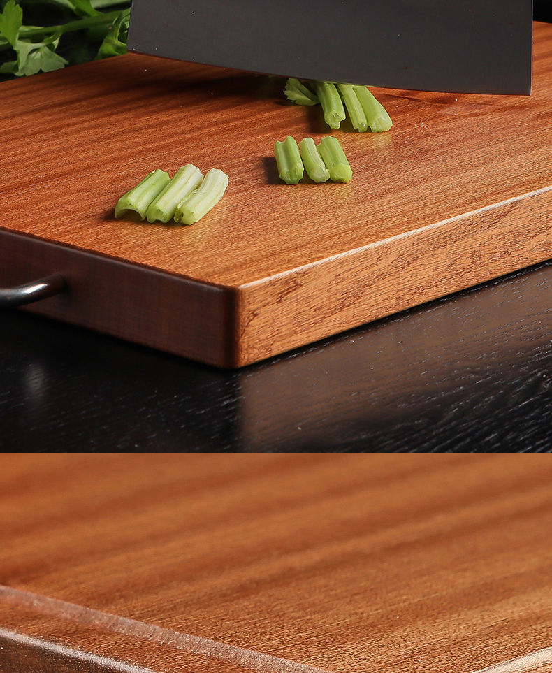 家用乌檀木砧板菜板实木整块加厚切菜木板子案板大号