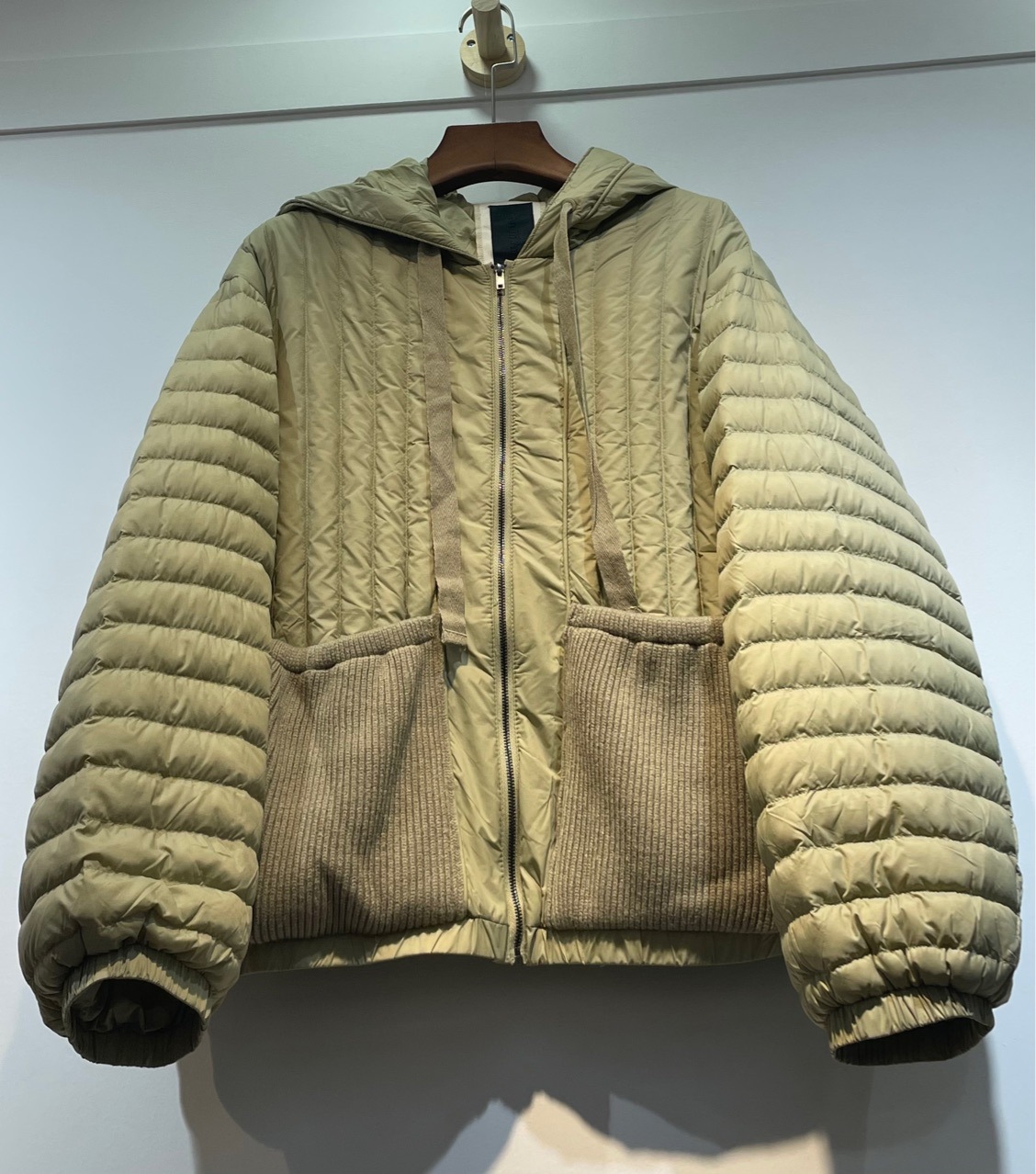 口袋针织羽绒服