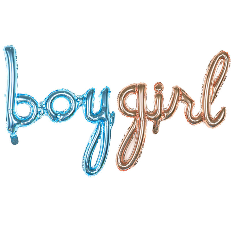 跨境 连体boy girl铝膜气球 连体字母男孩女孩小写生日布置 用品