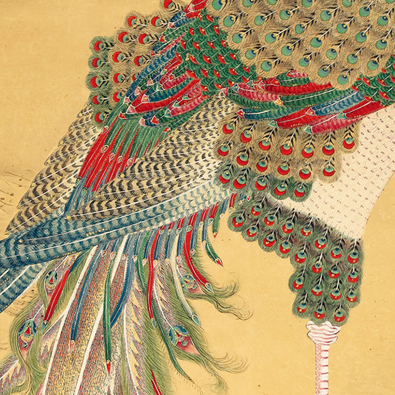 古画丹凤朝阳图挂画中式入户风水玄关花鸟画装饰卷轴吉祥如意凤凰