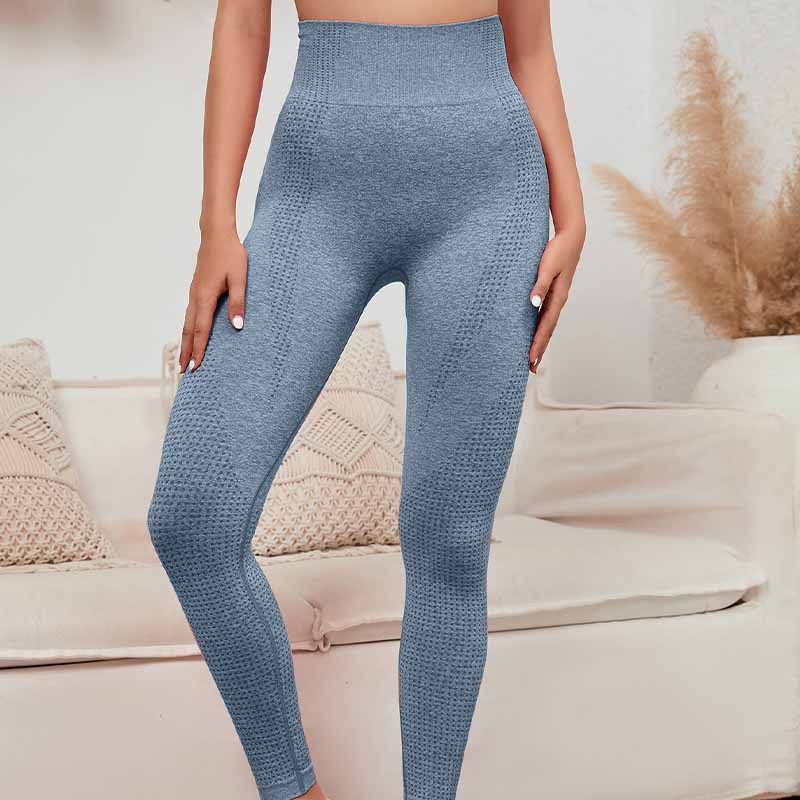 Popular Amazon Cross-Border Seamless Yoga Pants Women's European and American Elastic Workout Clothes Women's Sports Point Tights in Stock