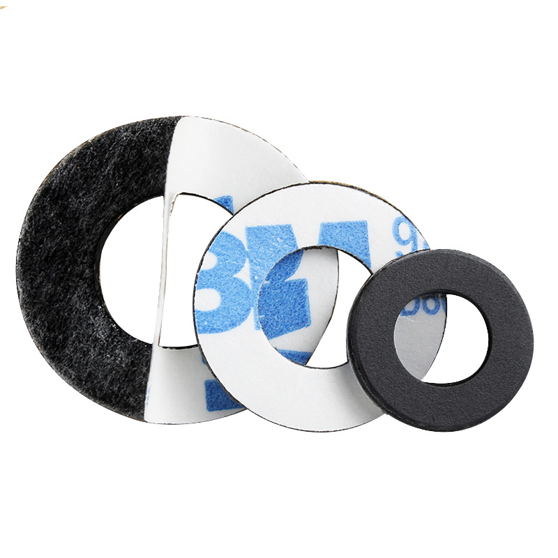批发pvc黑色平垫单面背胶 粘胶塑料圆垫圈带胶螺丝垫片绝缘硬介子
