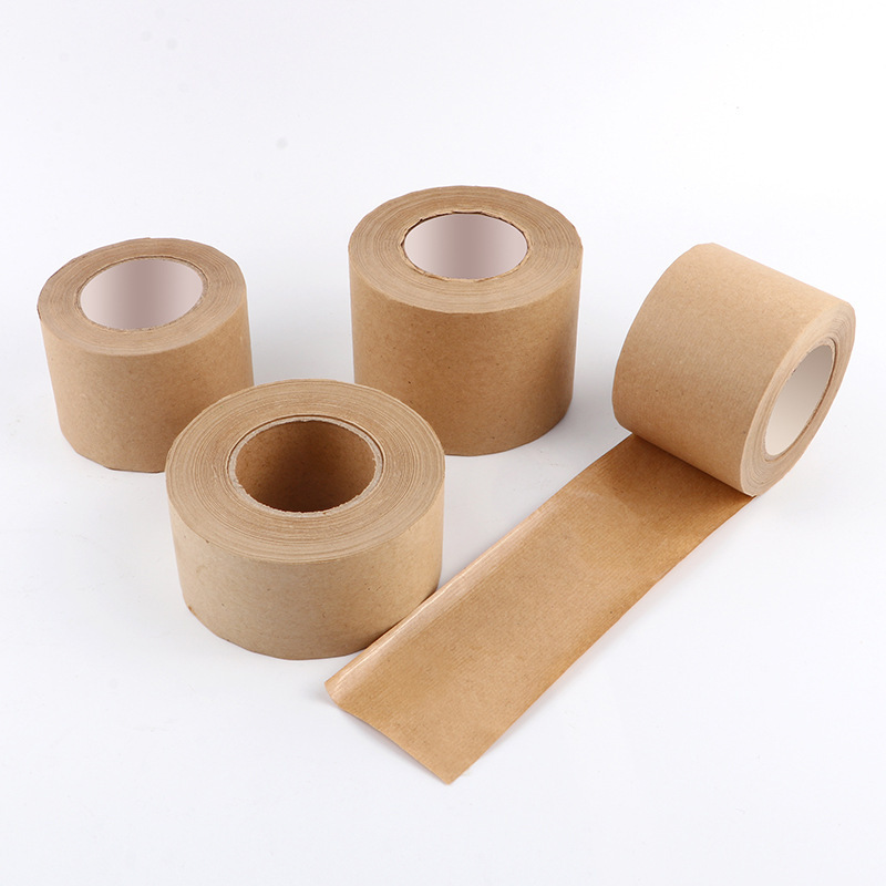牛皮纸胶带厂家直营 免水牛皮胶带纸质胶带纸黄色绘画裱画框胶带