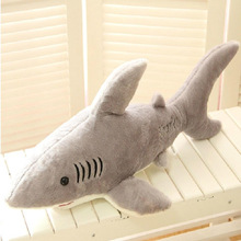 新品上市可爱鲨鱼公仔抱枕毛绒玩具海洋馆儿童玩具软鲨鱼一件代发