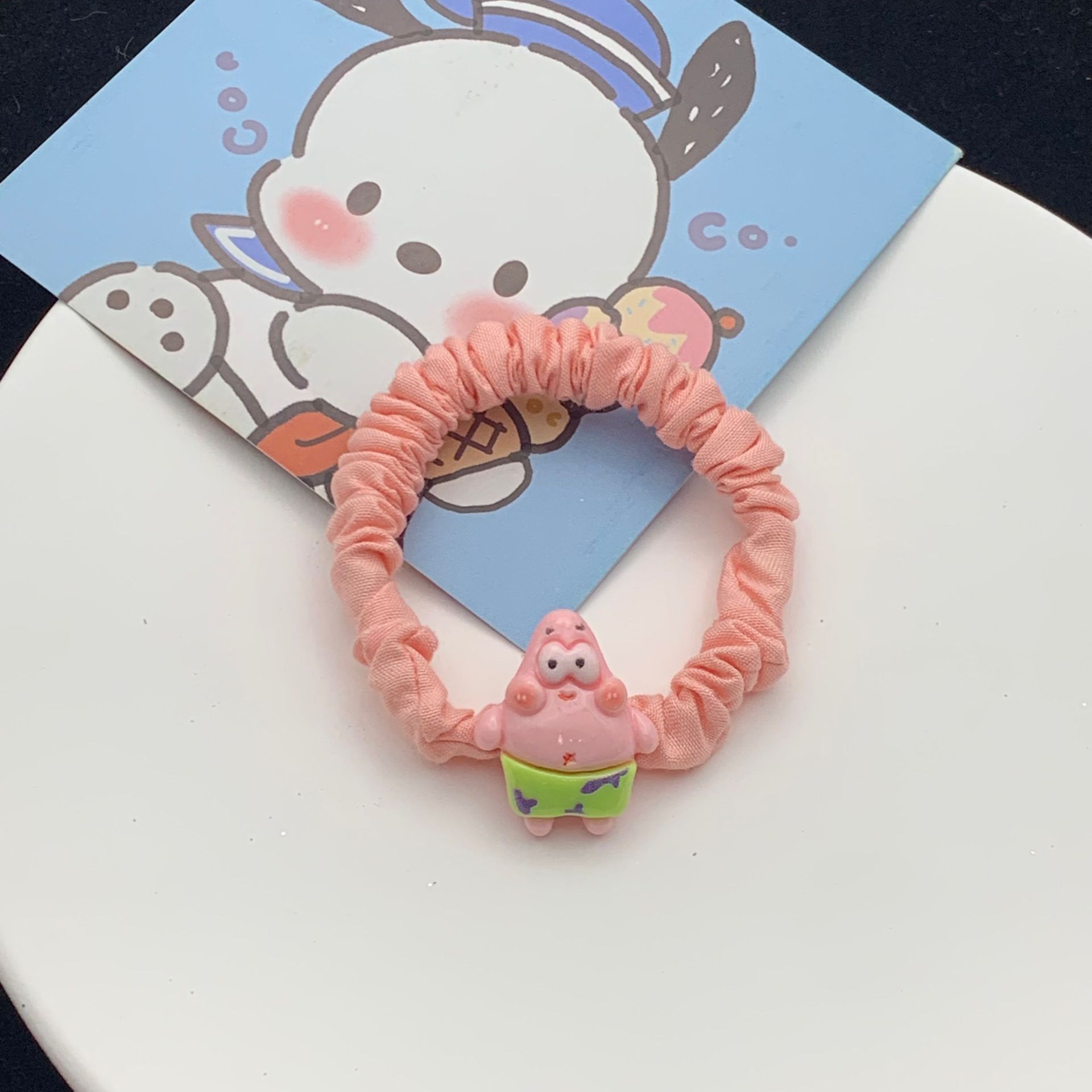 Cartoon Cute Pink Starfish Small Intestine Ring Hair Ring Cute Girl Girls Heart Hair Rope Rubber Band Hair Accessories