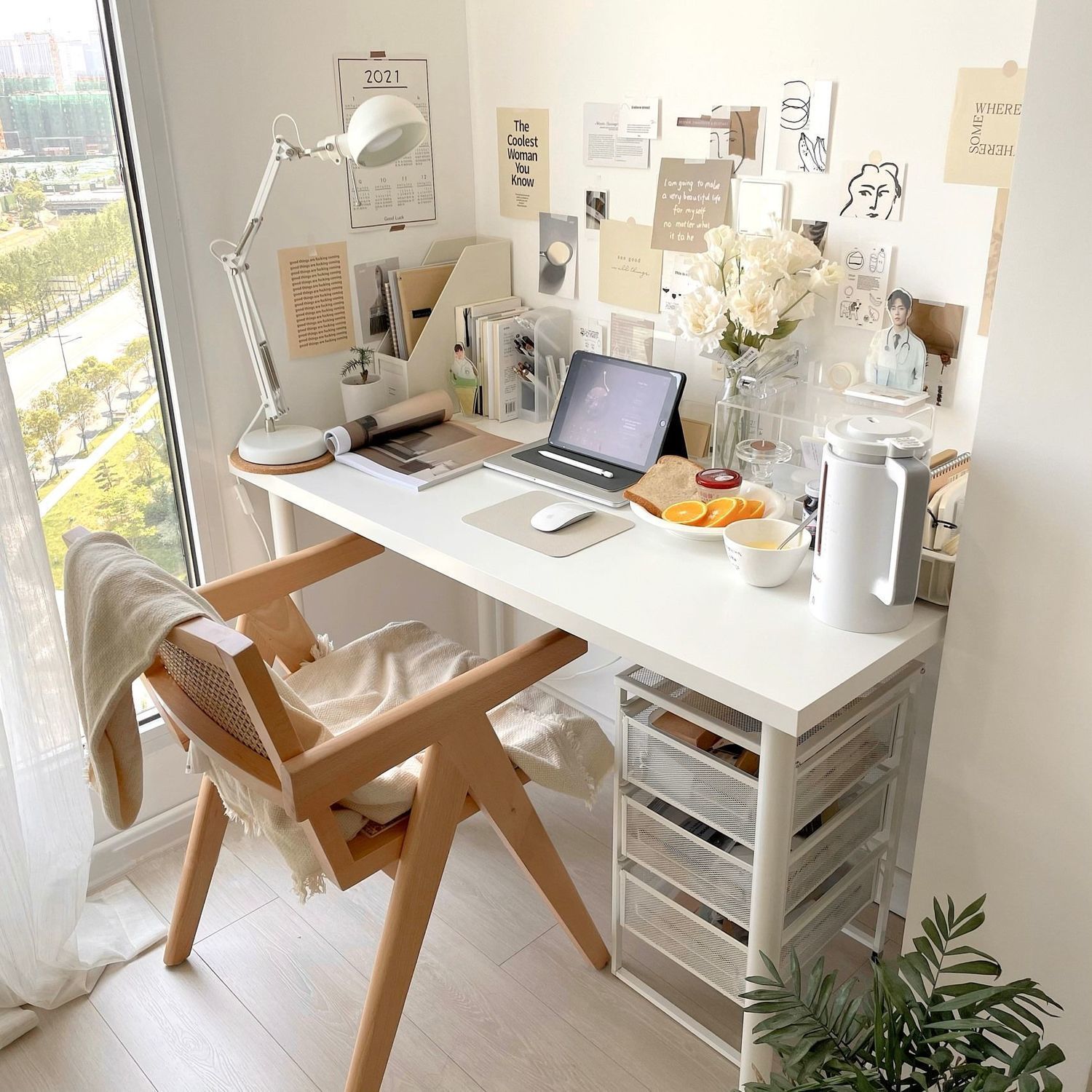 电脑桌台式家用白色书桌简约办公桌学生学习女孩卧室小型简易桌子