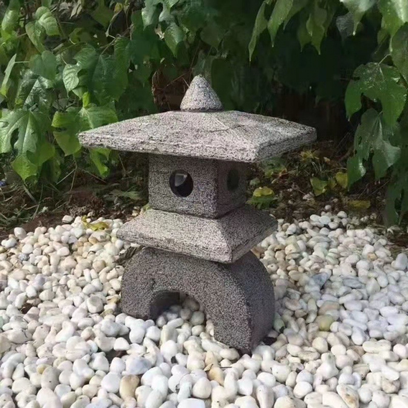 石灯仿古日式摆件石头青石花园草坪酒店别墅庭院复古石雕灯笼厂家