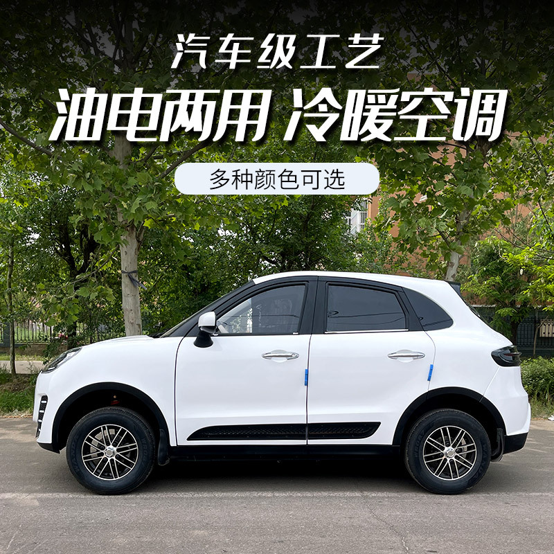 r4新能源四轮电动车家用油电两用成人汽车小型接送代步车电动4轮