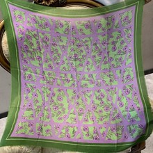 复古花卉显白又优雅的绿紫玫瑰 超细水溶羊绒大方巾围巾保暖披肩