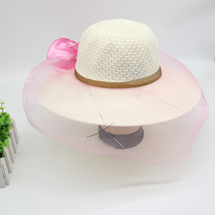 Korean Style Beach Wide Brim Big Brim Straw Hat Women's Summer Scenic Spot Summer Hat Holiday Vacation Sun Protection Sun Hat Bucket Hat