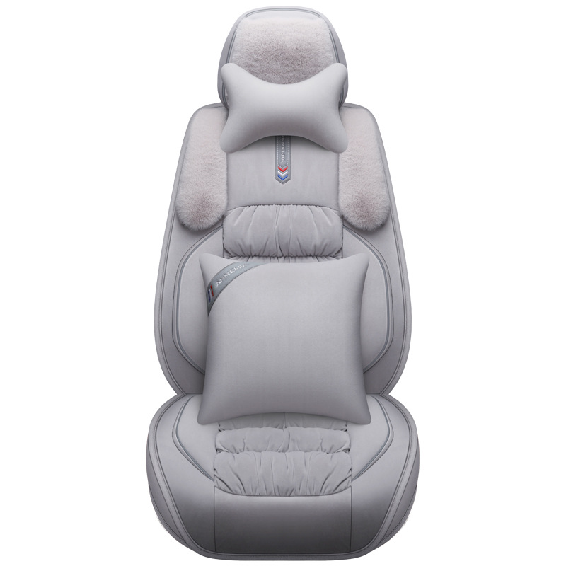 New Winter Car Seat Cushion Fully Surrounded Seat Cover Length Plush Thickened Warm Seat Cushion Car Mats down Seat Cover