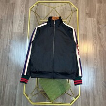 gucci/古驰 23ss新款经典红绿条纹织带立领面包羽绒服男 外套女