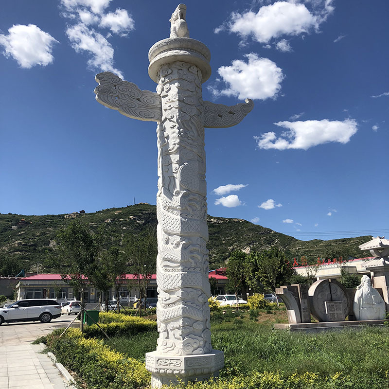厂家石雕盘龙柱汉白玉文化柱天安门广场景区户外花岗岩华表罗马柱