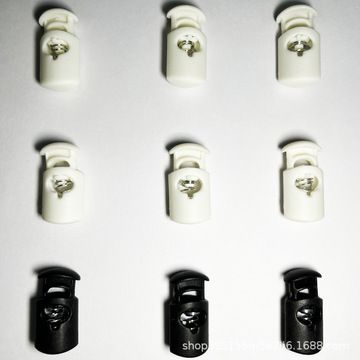 单孔塑料弹簧扣衣帽箱包鞋带按压卡扣止滑松紧弹力绳