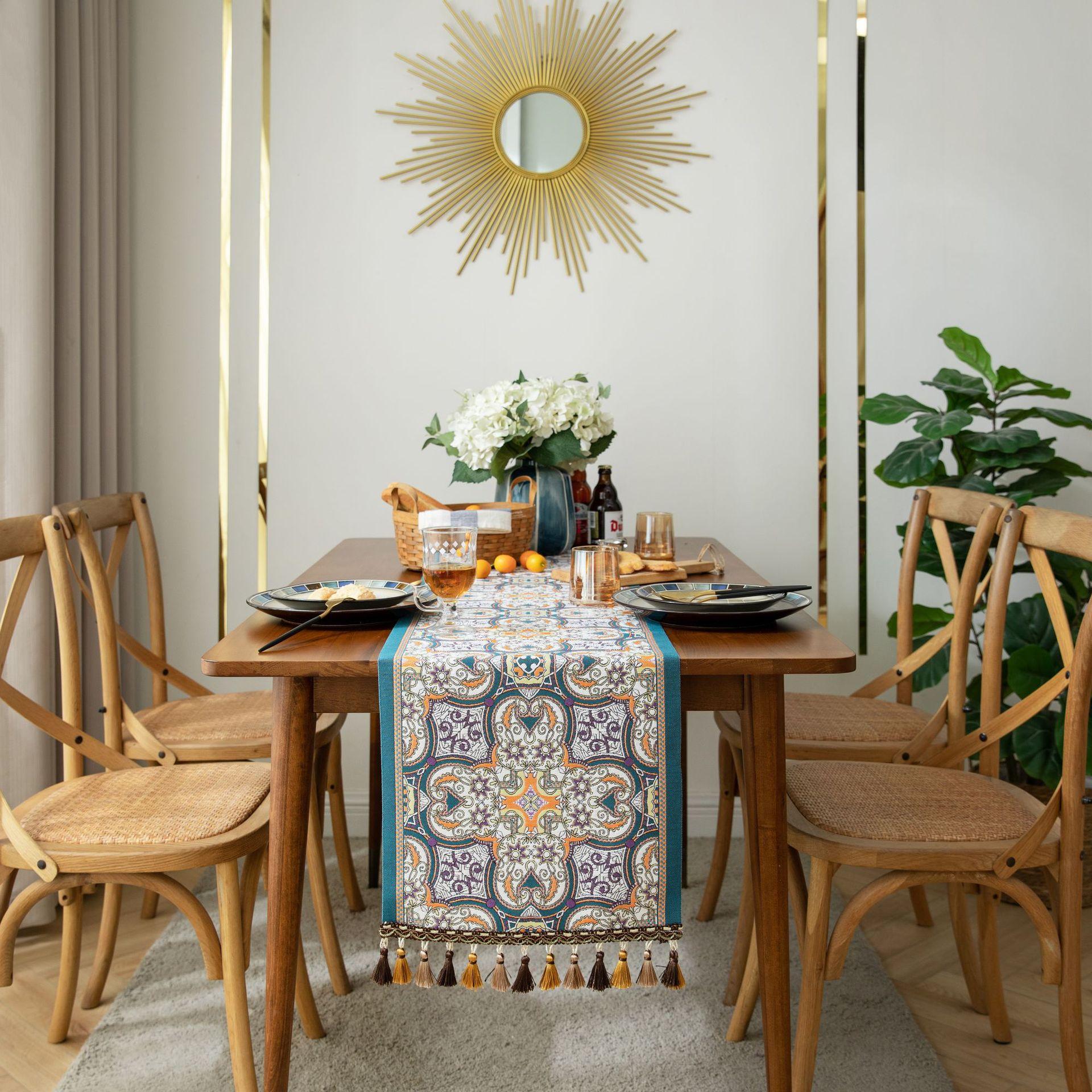 厂家批发新中式桌旗禅意茶席茶几桌布餐桌长条装饰布艺现代简约电