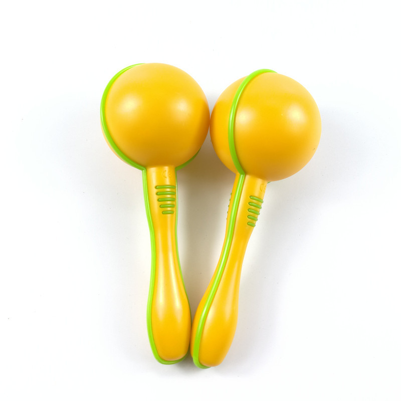 圆头塑料沙锤儿童打击乐器奥尔夫早教音乐教具16cm长沙球手摇铃