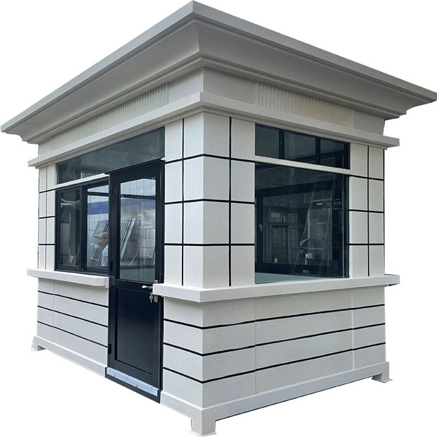 定制欧式豪华真石漆岗亭保安亭可移动值班室门卫室治安收费亭厂家