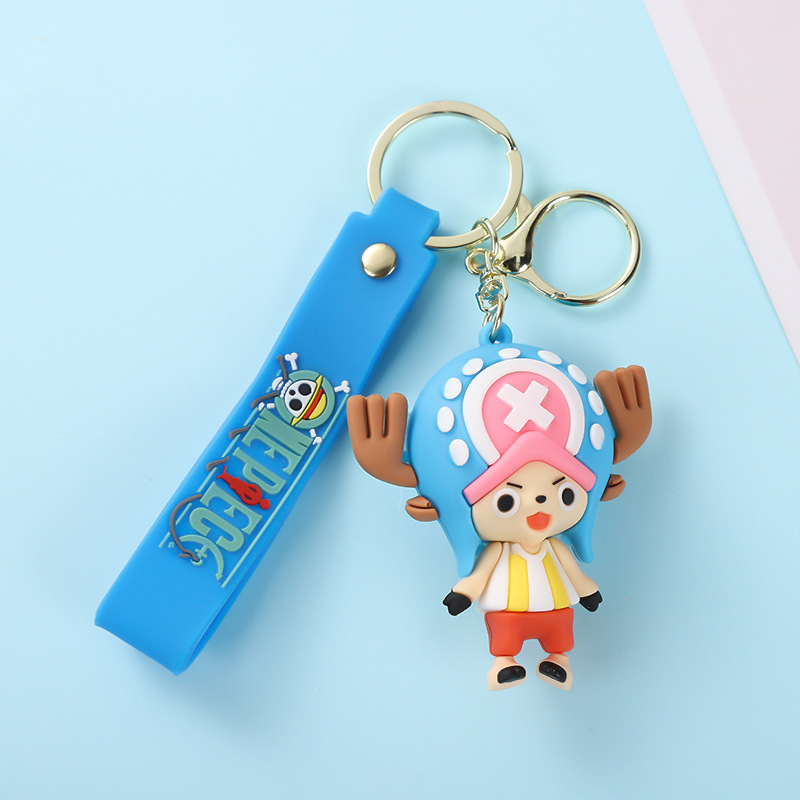 New One Piece Cartoon Animation Keychain Key Chain Schoolbag Pendant Small Pendant Gift Factory Wholesale