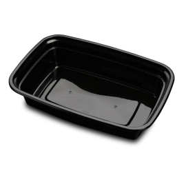 美式打包盒 一次性黑色长方形750-1500ml加厚带盖烧腊快餐盒