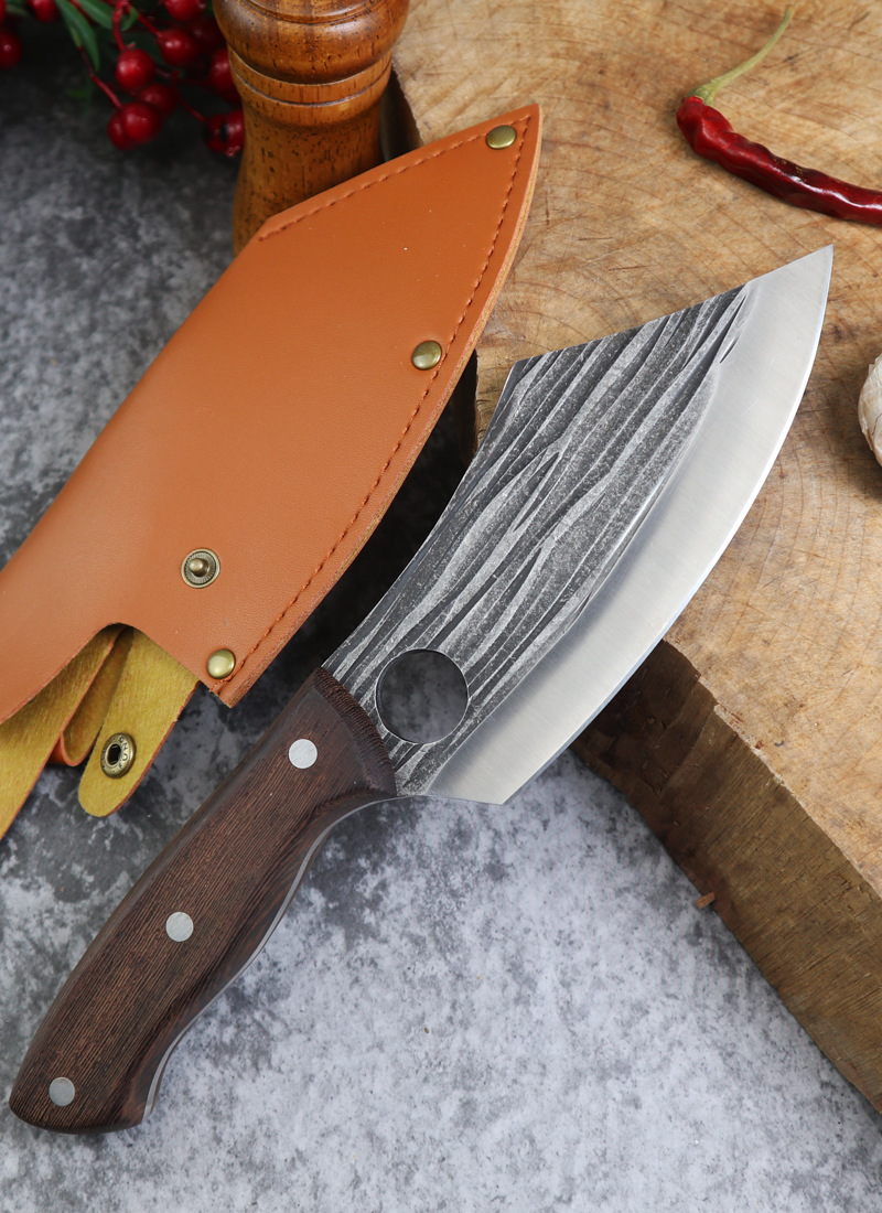 阳江菜刀 全钢厨师屠宰刀斩骨割肉小弯刀厨房家用不锈钢剔骨刀