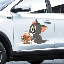 汽车划痕遮挡贴纸猫和老鼠汤姆杰瑞动漫卡通车贴电动车机车贴画